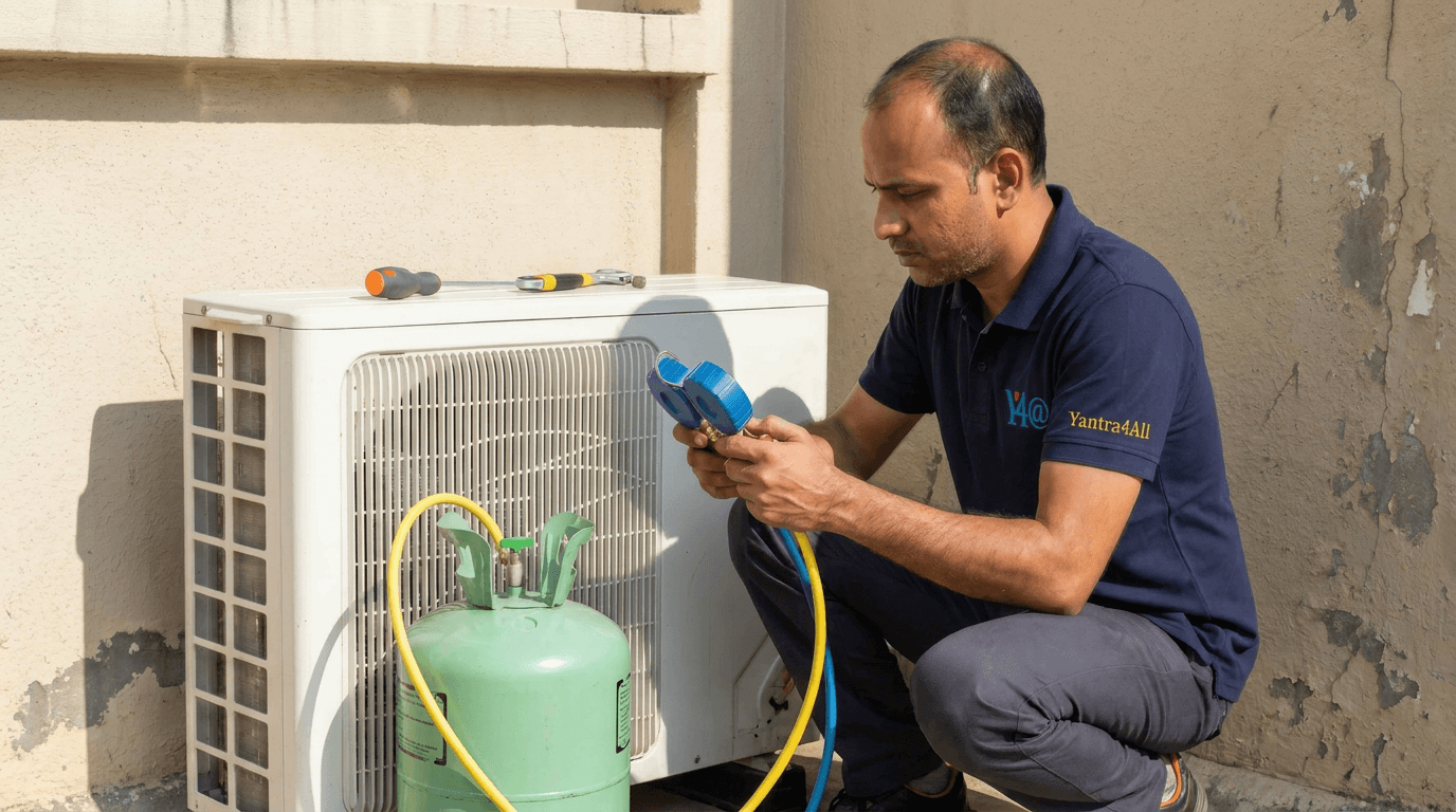 Split AC Gas Refill + Leak Check