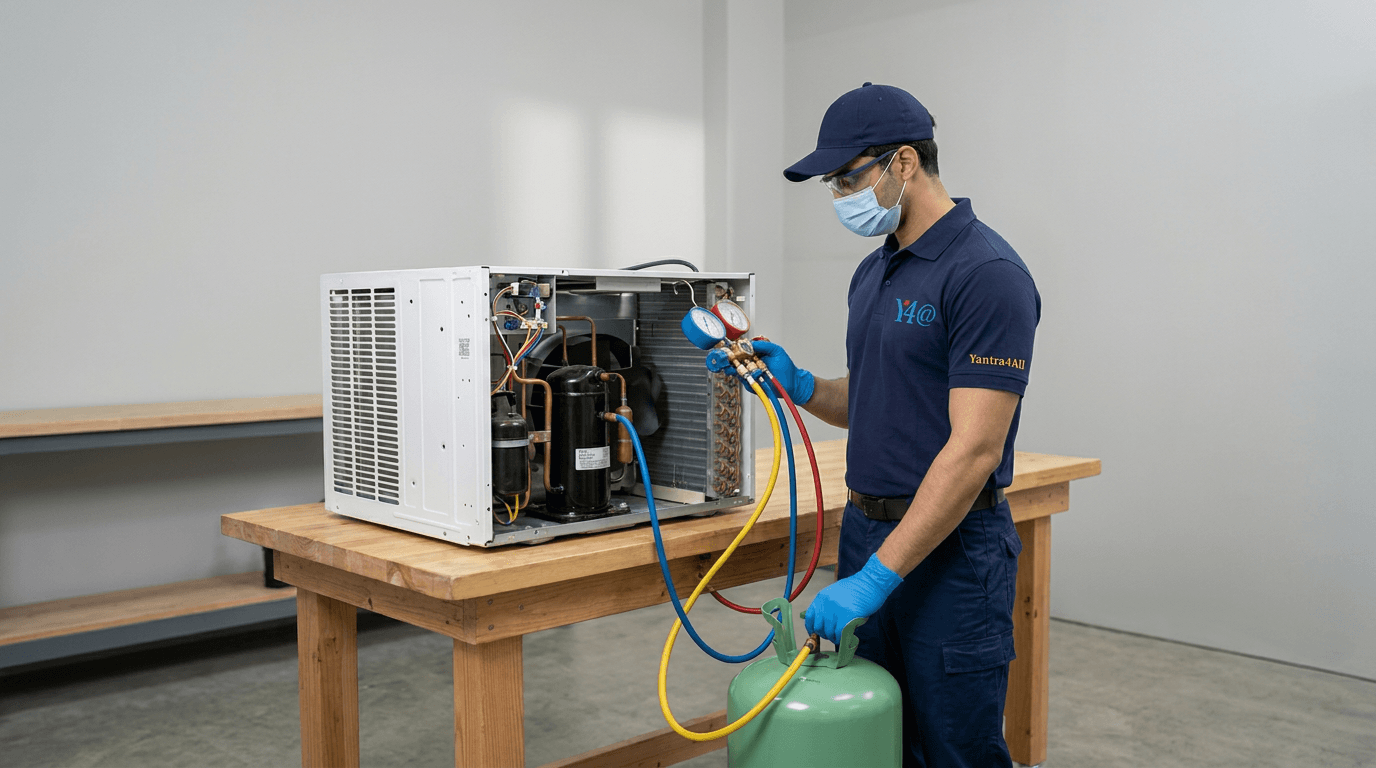 Window AC Gas Refill + Leak Check